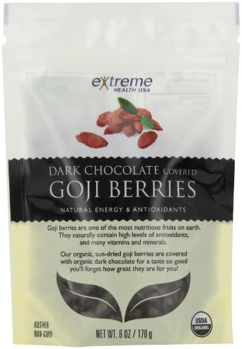 Extreme Health USA Goji Berries, Dark Chocolate, 6-Oz Pouch (Pack of 2)