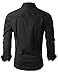 Doublju Mens Dress Shirt with Contrast Detail BLACK (US-M)