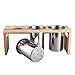 IMEEA Silverware Caddy Flatware Holder Stainless Steel Utensil Caddy Organizer with Wood Base for Countertop Parties Kitchen