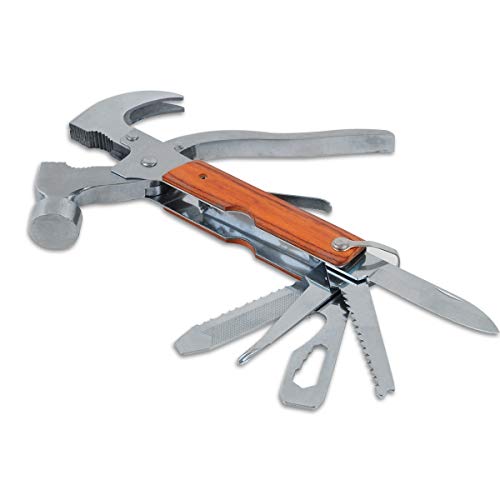 Plaviya Hammer Multitools, Multitool Hammer Portable Multipurpose Multifunctional Pocket Small Tools Hammer Pliers Set Camping Wooden Handle