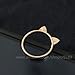 ELBLUVF 18k Rose Gold Plated Stainless Steel Cat Ears Shape Cat Ring For Womens Size (7)