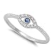 CHOOSE YOUR COLOR Sterling Silver Evil Eye Ring