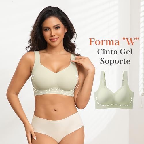 Soutien push-up feminino, sem arame, sem arme, sem sensação de felicidade, tiras elásticas largas e ajustáveis, macio, respirável, com efeito invisível, cobertura total e bom suporte