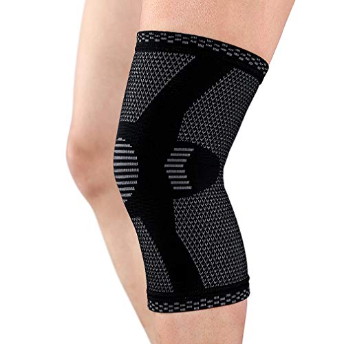 Cosy Pyro Knee Brace,Compression Knee Sleeve,Knee Support for Running,Arthritis,Basketball,Yoga,Squats,Workout,Fitness,Sports Knee Braces for Women Men Black Single M (Best Squat Workout For Women)