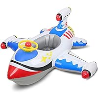 Qiao Niuniu Airplane Baby Swimming Float Inflatable Pool Floaties Toys Outdoor Swimming Ring Seat Boat for Kids Infant Toddler Baby Boys (1-6 Years)