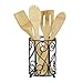 Scroll Design Cutlery Holder For Countertop, (Black), By Home Basics | Steel Flatware Caddy For Kitchen | Spoon Fork Holder With Raised Feet | Cutlery Caddy With Multi-Purpose Use