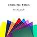 LimoStudio 12 x 12 inch, 8 pcs Color Gel Lighting Filter Transparent Color Film, Plastic Sheets for Camera Flash Light, AGG2555
