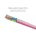 AOFU Lightning Cable,2Pack 6FT/2M Extra Long Nylon Braided USB Sync Charging Cables Cord Charger for iPhone 6/6S/6 Plus/6S Plus 5/5C/5S/SE,iPad Air/Mini,iPod Nano/Touch ( Rose)