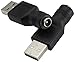 AAOTOKK USB 2.0 A Male to Male Adapter, 5.5x2.1mm Female to Male DC Power Adapter, 2 Pack
