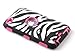 ULAK Zebra Design Combo Rose Pink Hard PC and Soft Silicon Case Cover Skin Gel for Apple iPod Touch Generation 4 with Screen Protector and Stylus