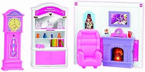 Meeyum Kids Pretend Play Mini Doll Living Room Furniture Play Set Pink