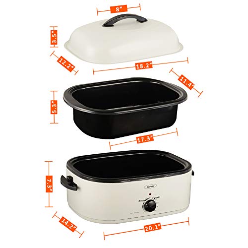 Roaster Oven,18 Quart Electric Turkey Roaster Oven wit SelfBasting Lid