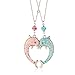 Lemonage Dolphin Necklace Fashion Magnet Function Heart Shape Locket Necklaces, Jewelry for Women Girls Sister Best Friend 2-Piece