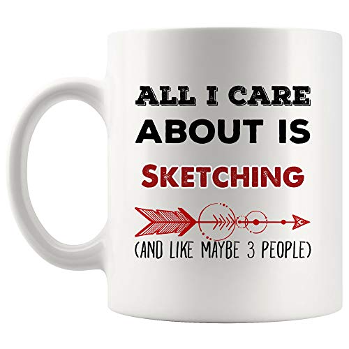 All I Care About Is Sketching Mug Coffee Cup Tea Mugs Gift | Kid Gifts for Children Drawing sketch painting Art Artist Architect Fashion interior Designer decorator couturier