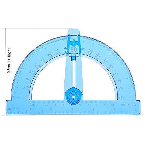 Boao 2 Pack Plastic Swing Arm Protractors 6 Inches Clear Protractors