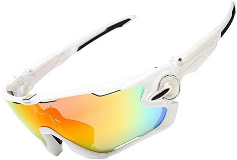 Cycling Sunglasses,Full frame,Sport Sunglasses Polarized Light Baseball Cycling Running Windproof Sand Sunglasses ,Unisex white-silver