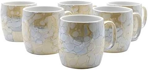FARKRAFT Ceramic Tea/Coffee Cup - 6 Pieces, Metallic, 4 oz
