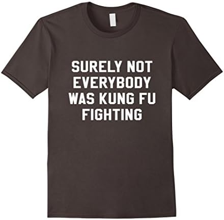 Mens Surely Not Everybody Was Kung Fu Fighting Sarcastic T Shirt XL Asphalt