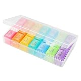 7 Day Pill Organizer, Topsma Premium Pill Case 3 Times a Day, Large Portable Travel Prescription Pill Box with BPA Free to Hold Vitamin, Supplements and Medication