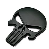 BENZEE B561-B Black Skull Punisher Car Styling Emblem Decal Badge Sticker Metal 2.3 x 1.7 inch