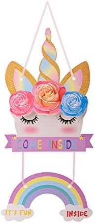 Unicorn Door Decoration, Cute welcome door sign for Birthday Party Unicorn Themed Party Decorations For kids, Unicorn Door Hanger Perfect with Other Unicorn Party Supplies