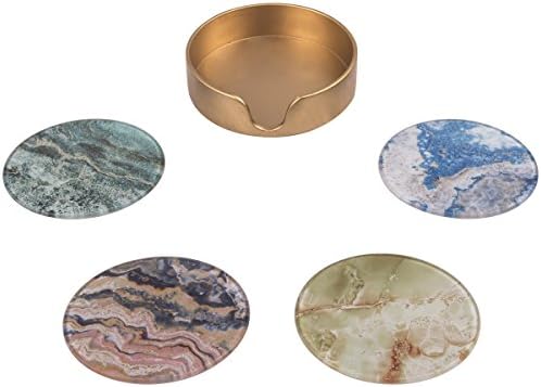 CIKER 4-Piece Coaster Set with Different and Beautiful Painted Designs- Protect Furniture