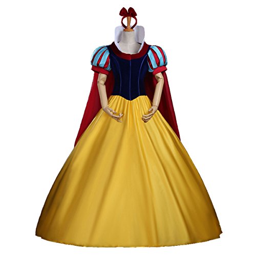 Snow White Costume for Women, Adult Princess Cosplay Dress Halloween Christmas Fancy Ball