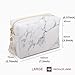 Joyful High Capacity Marble Pattern Cosmetic Bag Makeup Brushes Kit Bag Handbag Toiletry Case Gold Zipper Bag With Beauty Tassels (Large:7.1 x 5.1 x 2.7 inch)