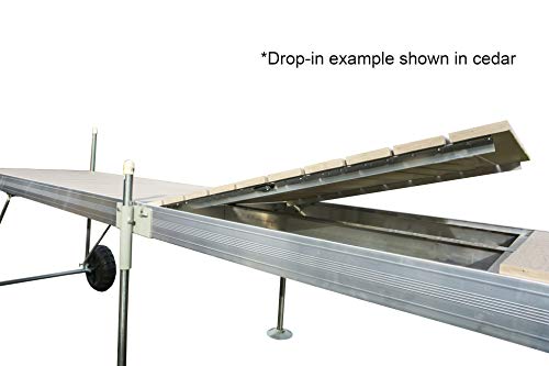 Tommy Docks Complete Dock Package - 20 FT Roll-in Dock - Straight Aluminum Frame with Removable Cedar Decking - Normal Duty Boat Docking Hardware Kit - Thumbnail 2