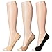 Women's Cotton Shoe Liner No-show Socks (One Size : Regular, Open Toe 3Pair)