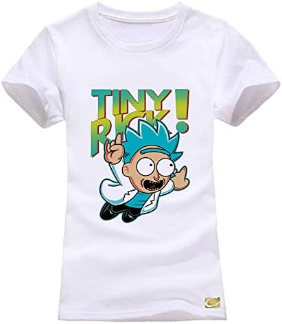 cornflower Tiny Rick T-Shirt Rick &amp; Morty T Shirts Women Tees Cotton Short Sleeve Size S