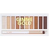 FLOWER Beauty By Drew Barrymore Shimmer + Shade Eyeshadow Palette - Neutral Colors + Ten Shades - Mix + Layers Shades - Easily Blendable + Rich Color Payoff - Brush Included (Gimme Gold)