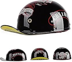 LBZHBHE Half Shell Skull Cap Helmet, Retro Baseball