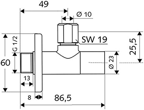 Schell Styles, Regulating Angle Valve 1/2 Inch, Chrome 53760699 - Image 3