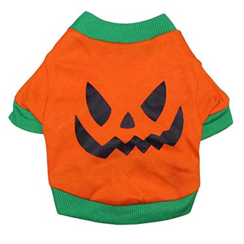 Small Dog Shirt, Voberry® Halloween Pet Puppy Dog Cat Shirt Tops Pumpkin Costumes Funny Shirt T Shirt
