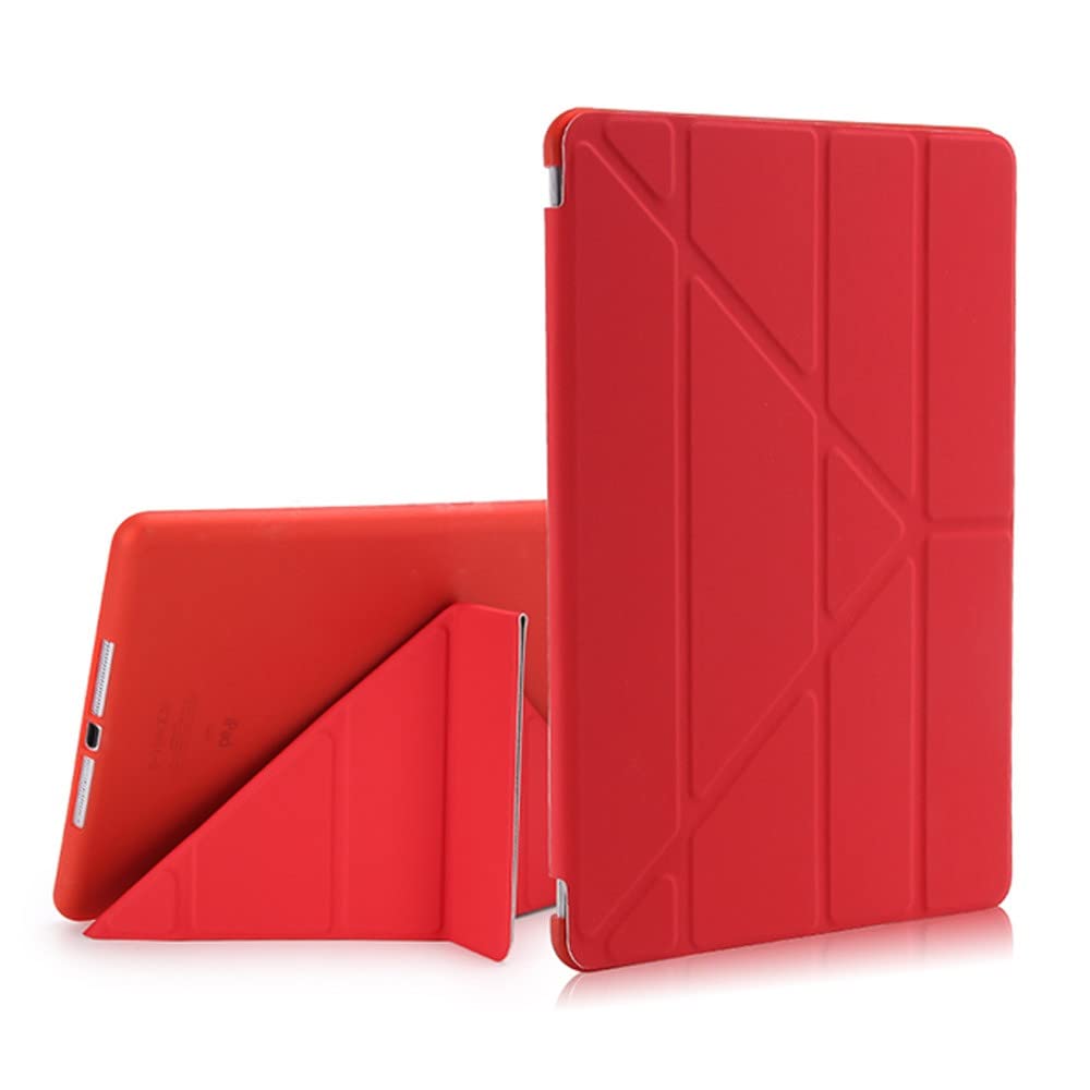 MiusiCase for iPad (7th generation) (10.2" 2019) / iPad Air 3 (2019) / iPad Pro 10.5" (2017). Ultra Slim Lightweight Multiple Angles Stand Case [PU + TPU] with Auto Wake/Sleep Function. Red