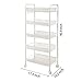 SINGAYE 5-Tier Wire Mesh Utility Storage Cart Metal Rolling Rack Metal Basket Shelving Kitchen Bathroom Organization Trolley