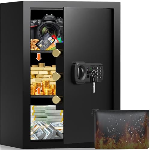 65L Großer Tresor Safe Feuerfester mit A4 Feuersichere Dokumententasche