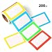 FANGTEK Colorful Plain Name Tag Labels 3 1/2 X 2 1/4, 200 Stickers.
