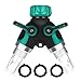 IDESION Garden Hose Splitter 2 Way Y Hose Connector Adapter with 3 Rubber Hose Washers for Garden Laundry Basement (Green)