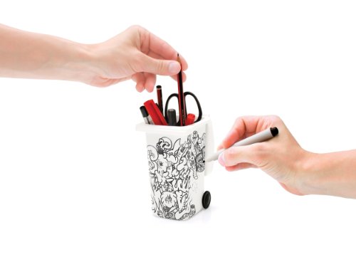 Wheelie Bin Desk Tidy, DIY Edition, Cute Pen Pot Stationery Organiser - Luckies of London