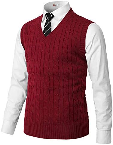 H2H Mens Slim Fit Sweater Vest
