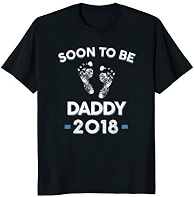 Mens Mens Soon To Be Daddy New Baby 2018 T Shirt - Father Dad 2XL Black