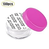 SumDirect 100Pcs 5Gram Empty Clear Plastic Cosmetic Containers Sample Packing Portable Travel Bottle Pot Jars for Cream Lotion with a Snoop and 10Pcs White Sheer Organza Bags (Hot Pink)