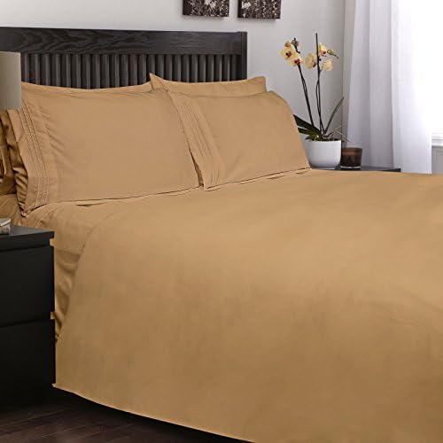 Golden Linen Highest Quality Ultra Soft 4 Piece Eco-Friendly Deep Pocket Bamboo Bed Sheets Hypoallergenic and Wrinkle Resistant  (QUEEN, TAUPE)