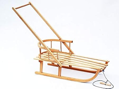 KML Holzschlitten Schlitten mit Lehne und Schieber Fußsack, Rückenlehne, Wärmepolster, Winterfußsack, viele Varianten