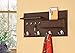 eHomeProducts Entryway Coat Rack with 8 Hooks, Nickel Finish, Cappuccino, Modern Style, Wall Mount, Integrated Shelf, Rectangular Shape, Classic Theme, Home Entryway