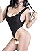 GOLove Sexy Women's High Cut Bodysuit Thong Leotard Sleeveless Sheer Lingerie Bikini , One Size