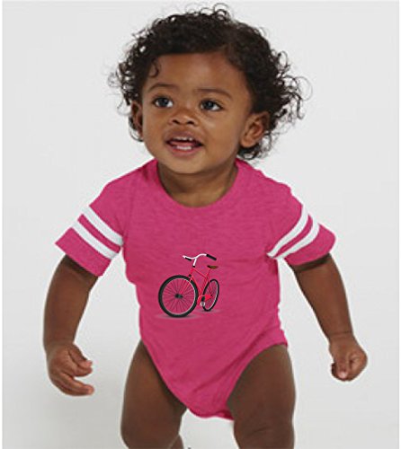 Bicycle Red Combed Ring-Spun Cotton Tapped Neck Unisex Baby Sports Bodysuit Football Jersey - Navy, 18 Months