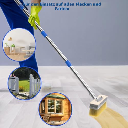 55" Long Handle Paint Brush,Decking Large Paint Brush Deck Stain Applicator for Walls,Woodfloors,Woodstains,Decking Paints,Decking Stains,Fence Wall Furniture with 2 Pcs 7.1" Paint Brush Heads